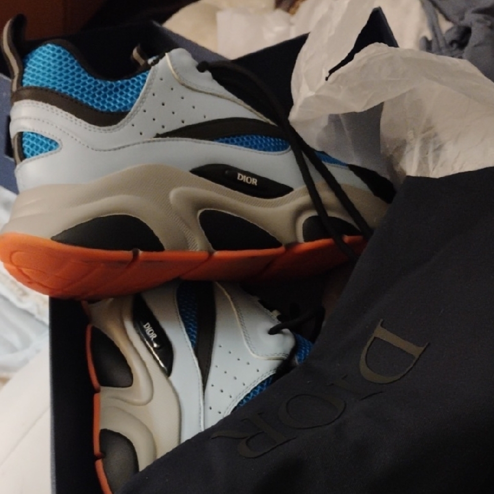 Dior Blue and Orange Sneakers